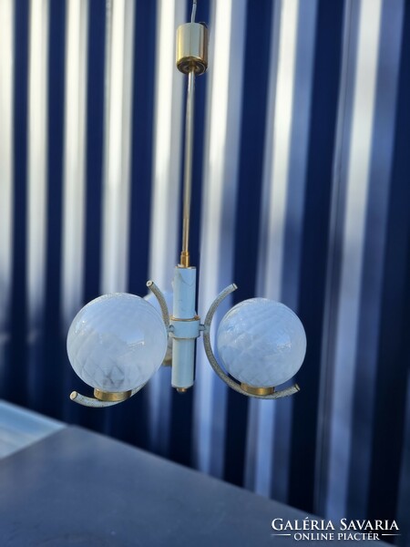 Mid century, Sputnik chandelier, with 3 glass globes