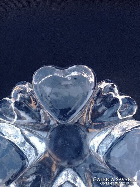 Heart-shaped glass crystal candle holder