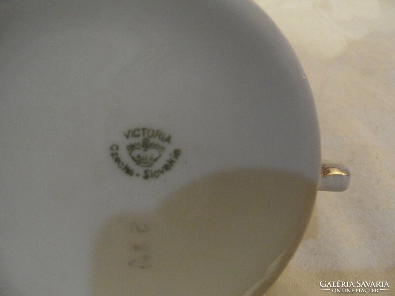 Victoria antique porcelain souvenir cup, mug (Balaton Boglár souvenir)