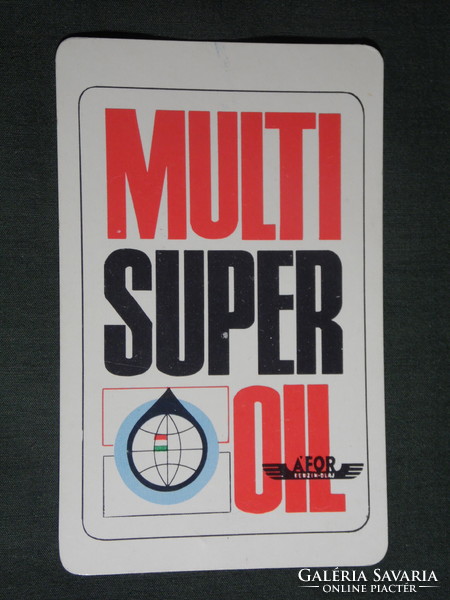 Kártyanaptár, ÁFOR benzinkutak, Multi super olaj, 1971 ,   (2)   -nyomdahibás-
