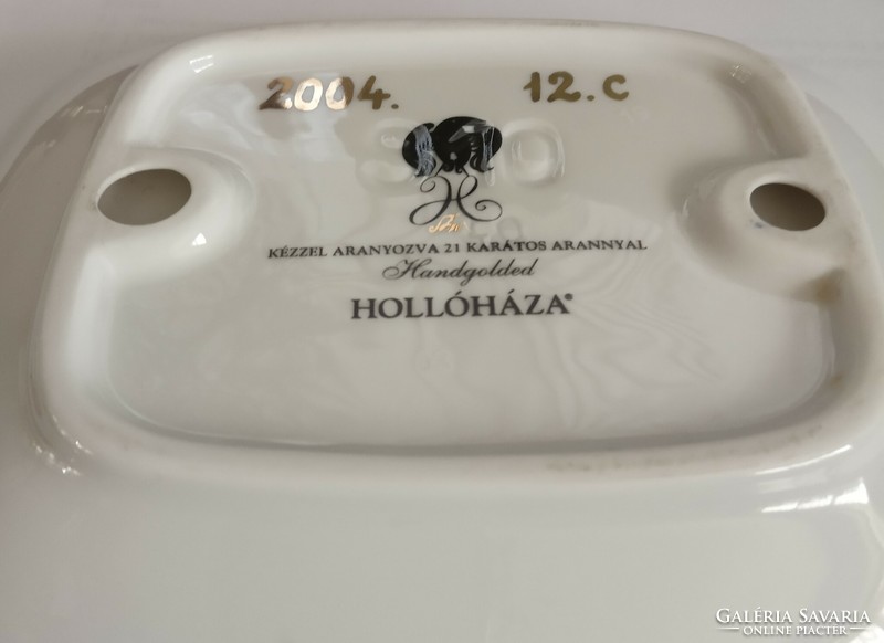 Saxon Endre Hólloháza porcelain bowl with 21k manual gilding