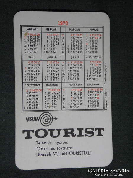 Card calendar, Volan company, Budapest, graphic designer, Ikarus bus, 1973, (2)