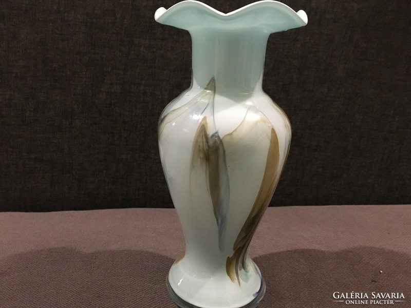 2 Murano turquoise vases with a beautiful marble pattern!! Flawless!!