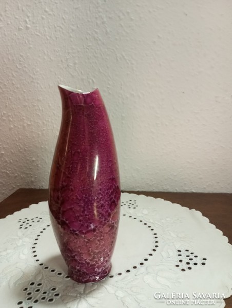 Hollóházi pink ( rózsaszín) lüsztermázas váza