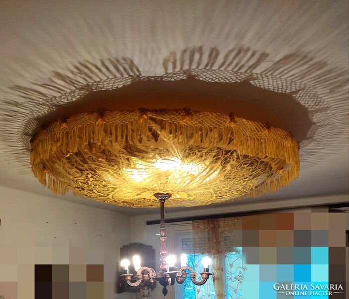 Special, unique, oriental-style, golden ceiling lamp, 5-arm chandelier
