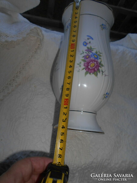 Hollóháza large-sized porcelain, vase 24 cm - morning glory pattern