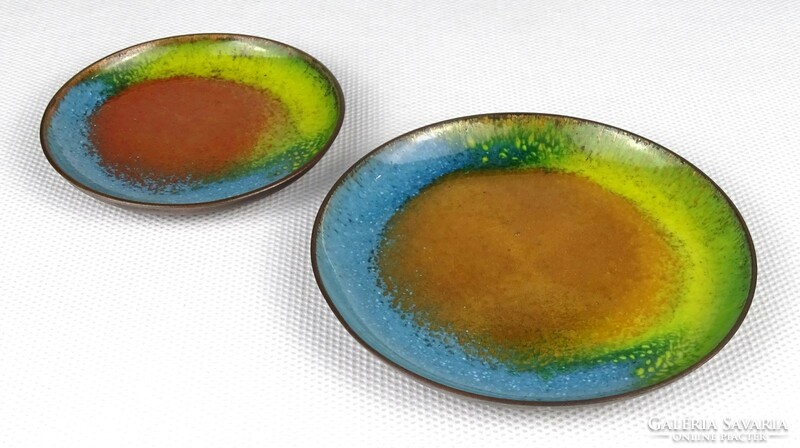 Pair of 1P320 old marked fire enamel small bowls
