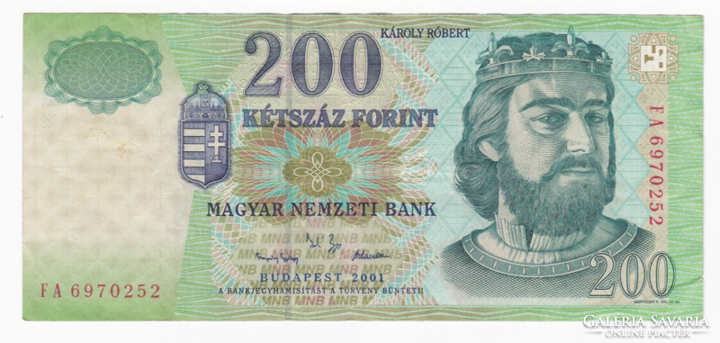 Two hundred HUF banknote 2001
