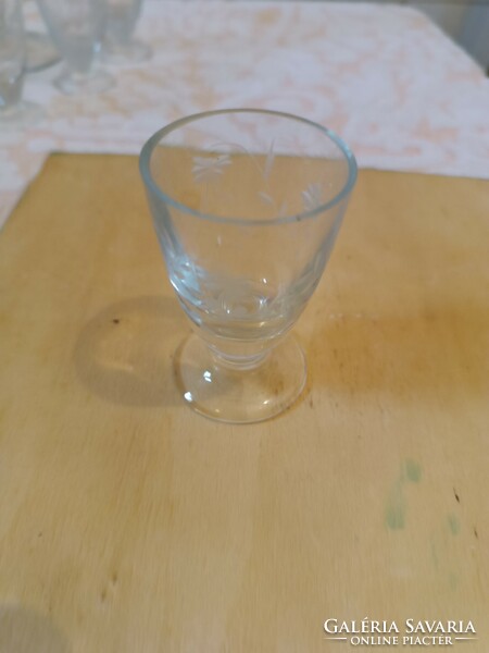 Retro pálinka glass with glasses