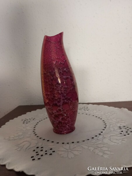 Hollóháza pink luster glaze vase