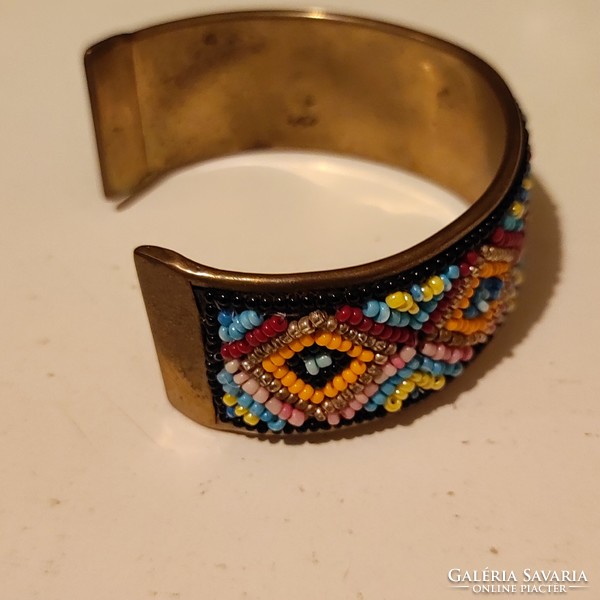 Handmade copper ethnic beaded bracelet
