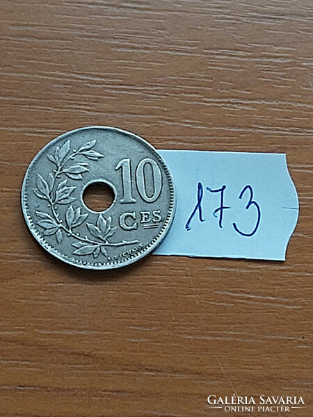 BELGIUM BELGIQUE 10 CEMTIMES 1923 Réz-nikkel, I. Albert király  173