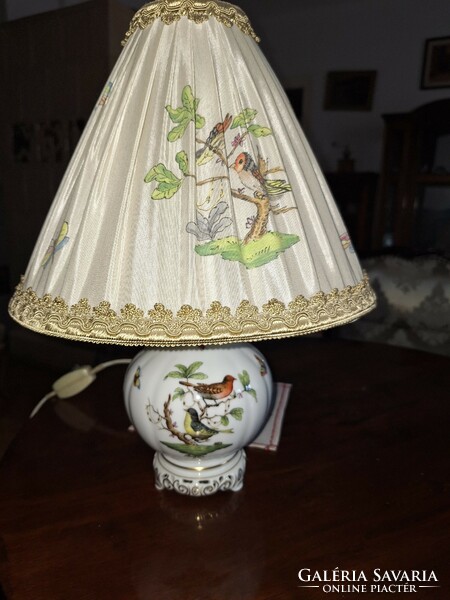 Herendi  rothschild mintás asztali lámpa, gyönyörű burával