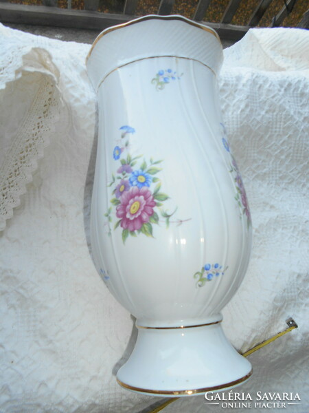 Hollóháza large-sized porcelain, vase 24 cm - morning glory pattern