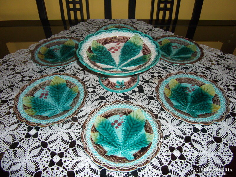 Antique hornberg majolica cake set