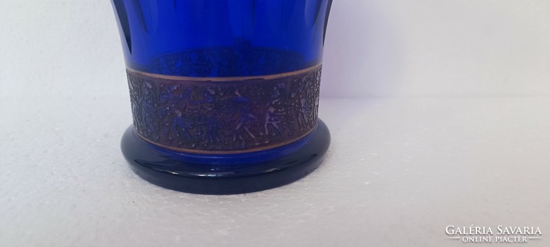 Antique art nouveau moser karlsbad glass vase, some gilded
