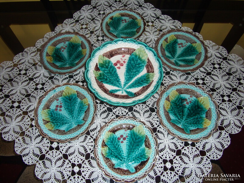Antique hornberg majolica cake set