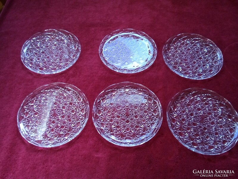 Small French glass serving tray set (6 pieces) for Christmas, New Year's Eve and New Year celebrations