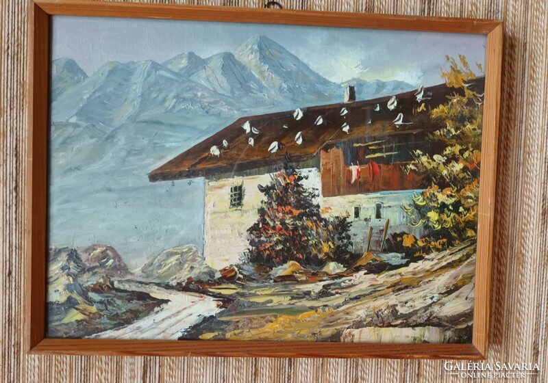 Mountain landscape with a house