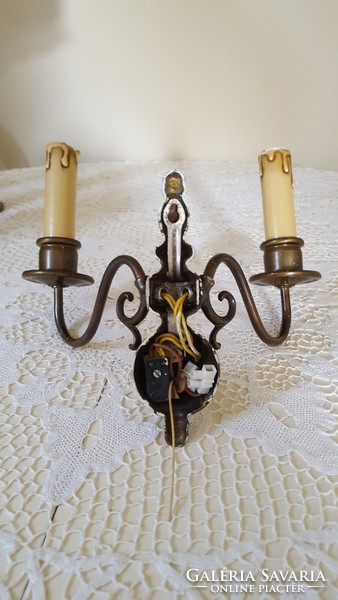 Antique two-armed, Flemish wall arm, wall lamp