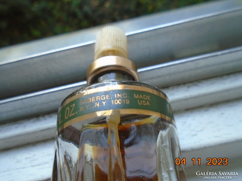 1970 Fabergé aphrodisia marked perfume bottle with spray nozzle, half perfume, made in USA