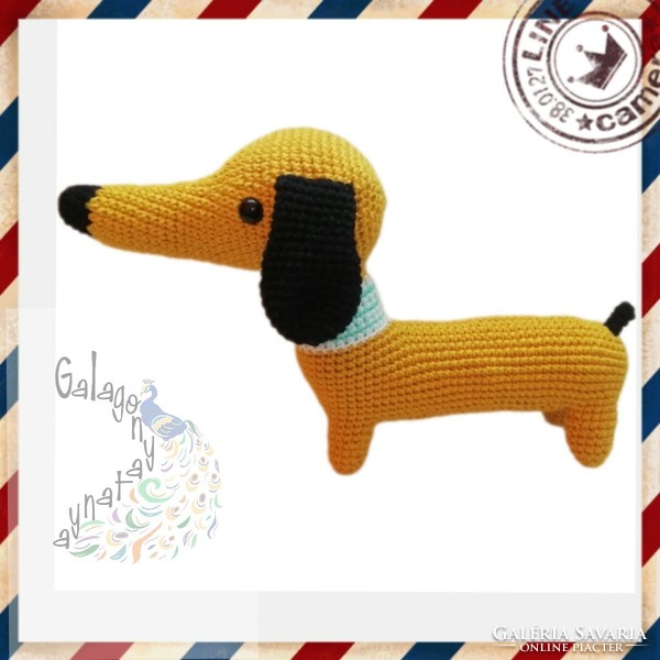 Bibi is the little dachshund crocheted amigurumi dog
