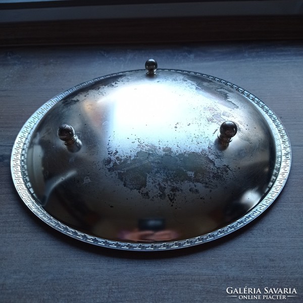 Silver-plated metal serving bowl, centerpiece
