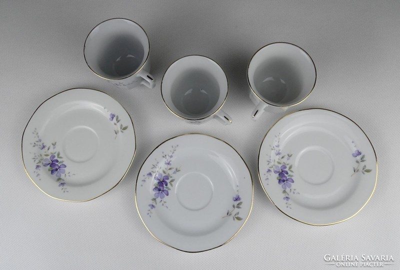1P336 Régi kínai Liling porcelán kávéscsésze készlet 3 darab