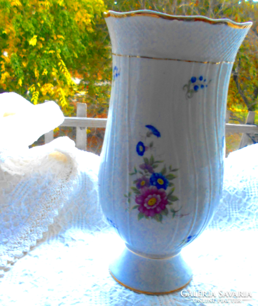 Hollóházi nagy méretű porcelán,váza 24 cm- Hajnalka mintás