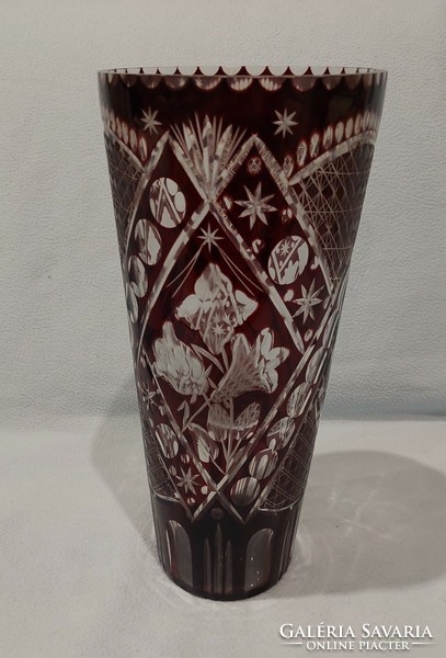 Larger crimson stained polished vase