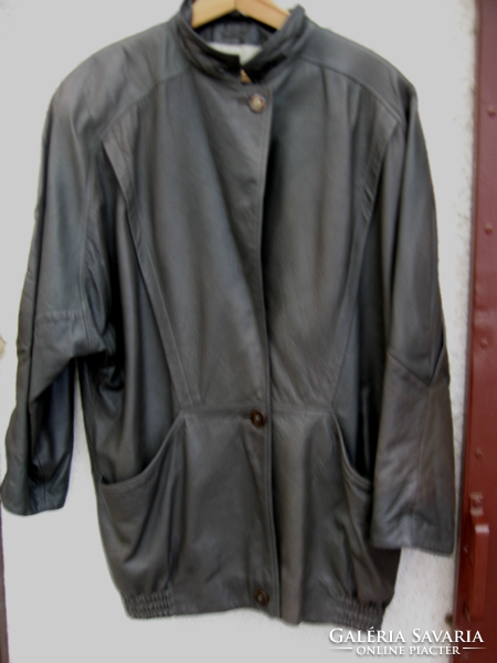 Puha nappa bőr női sötétszürke kabárt , dzseki  ROTH w. Germany