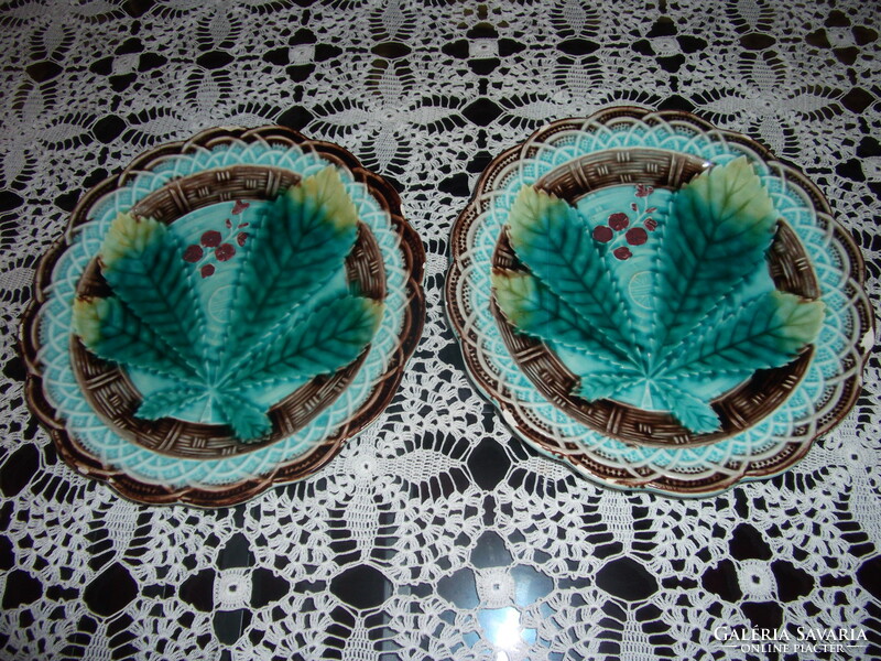 Antique hornberg majolica cake set