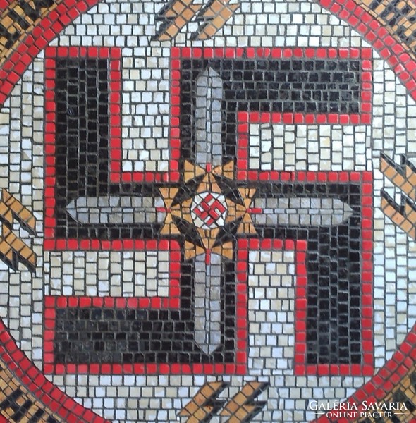 Hitler waffen ss schutzstaffel dagger sword shield ceramic mosaic third reich german ww2