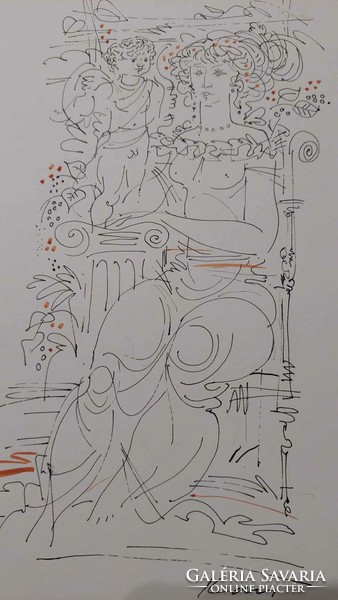 János Kass, Roman elegies, ink drawing