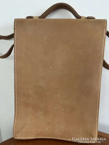 Real leather retro shoulder bag, natural leather, new, never used, patrol bag