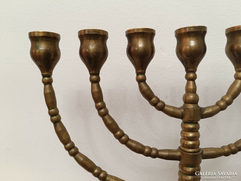 Antik menora judaika réz zsidó gyertyatartó 7 ágú menóra 248 7944
