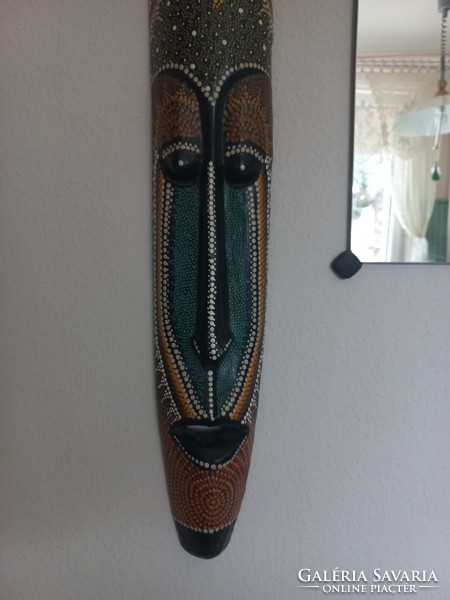 Large carved African wall decoration with salamander decoration