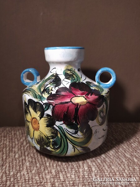 Olasz virágos kerámia váza