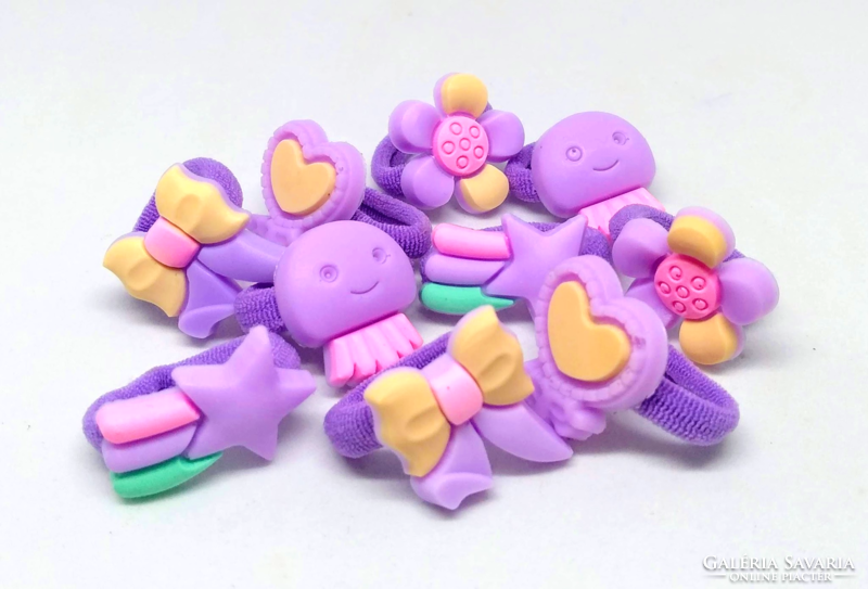 Girl's scrunchie set 5 pairs purple (1)