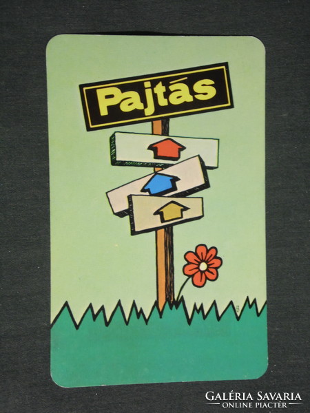 Kártyanaptár,Pajtás ifjúsági,úttörő magazin,újság,grafikai rajzos, 1976 ,   (2)