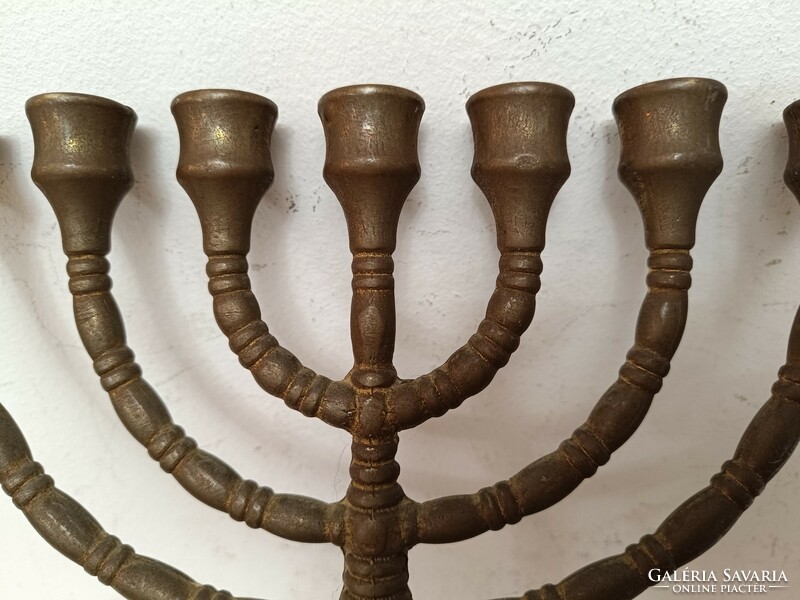 Antik menora judaika réz zsidó gyertyatartó 7 ágú menóra 399 8035