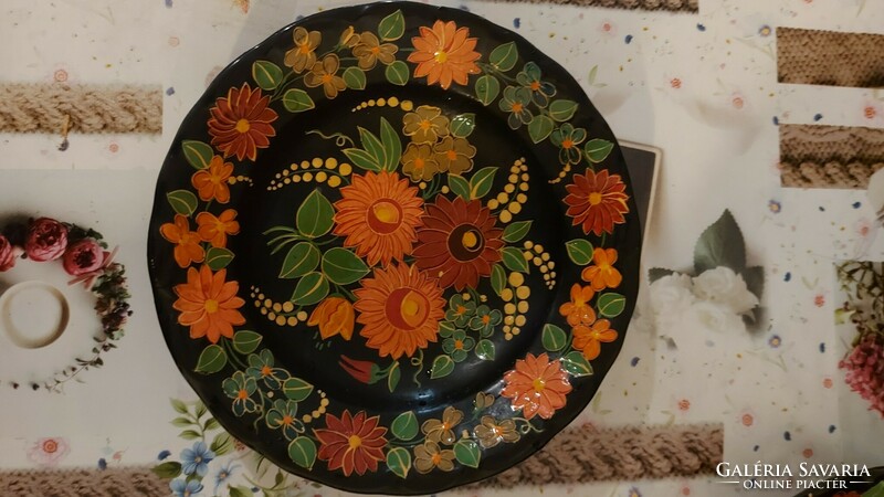 Hand painted wall plate and jug set