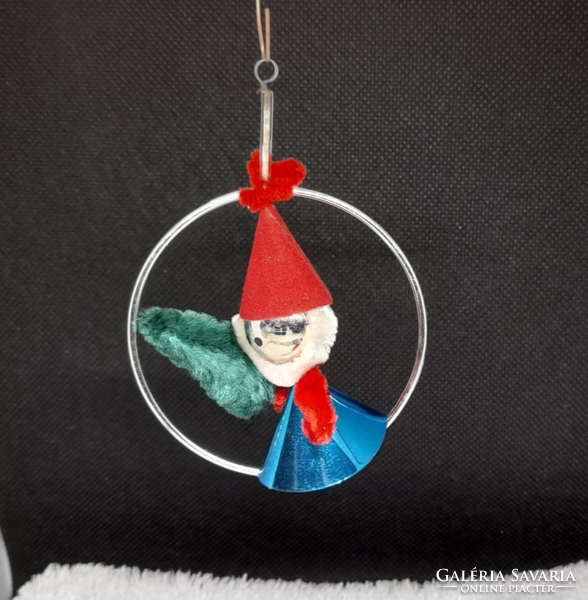 Old tapestry Christmas tree decoration - Santa Claus -