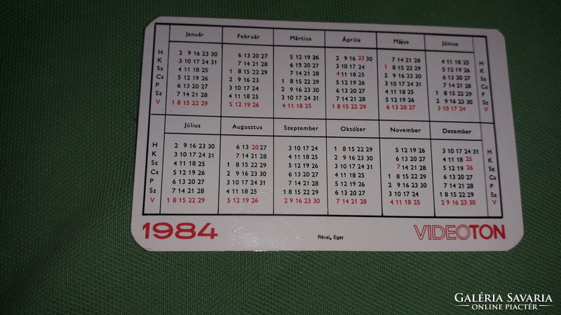 1984. VIDEOTON TÁSKARÁDIÓ MAGNÓ reklám kártyanaptár a képek szerint