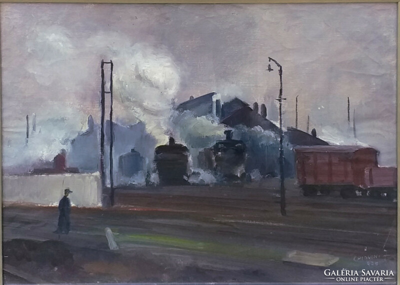 Chiovini Ferenc (1899 - 1981): Szolnoki vasútállomás   1929