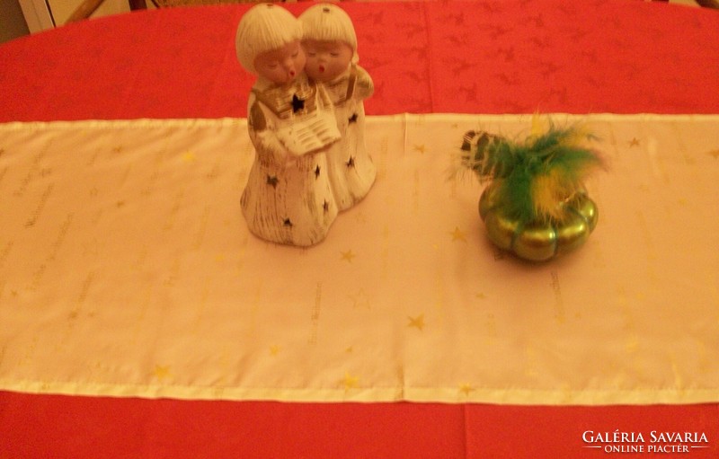 Christmas tablecloth, table scarf, with inscription