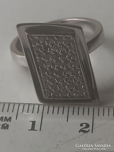 Női köves ezüst gyűrű (17mm)