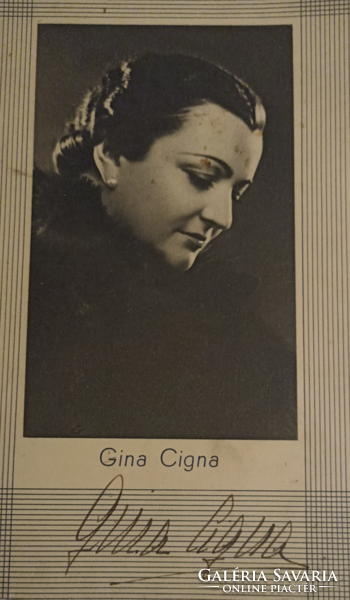 Kuriózum , Gina Cigna világhírű szoprán énekesnő dedikált brossúrája