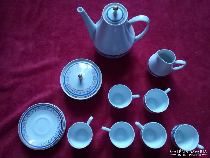 Blue gold Czechoslovak porcelain coffee set