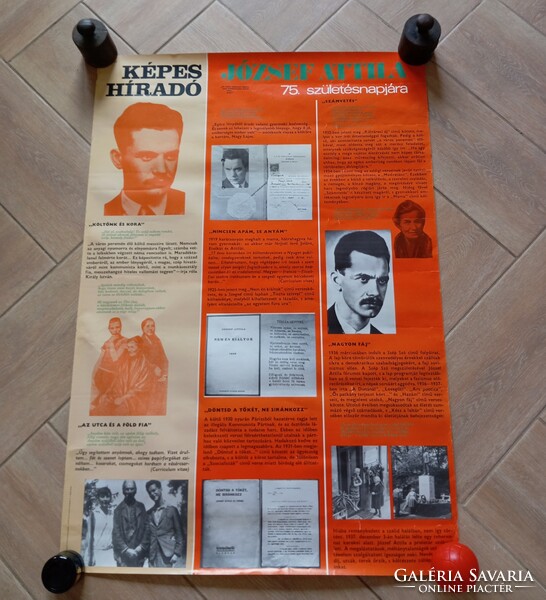 Retro Hungarian poster. Attila József.